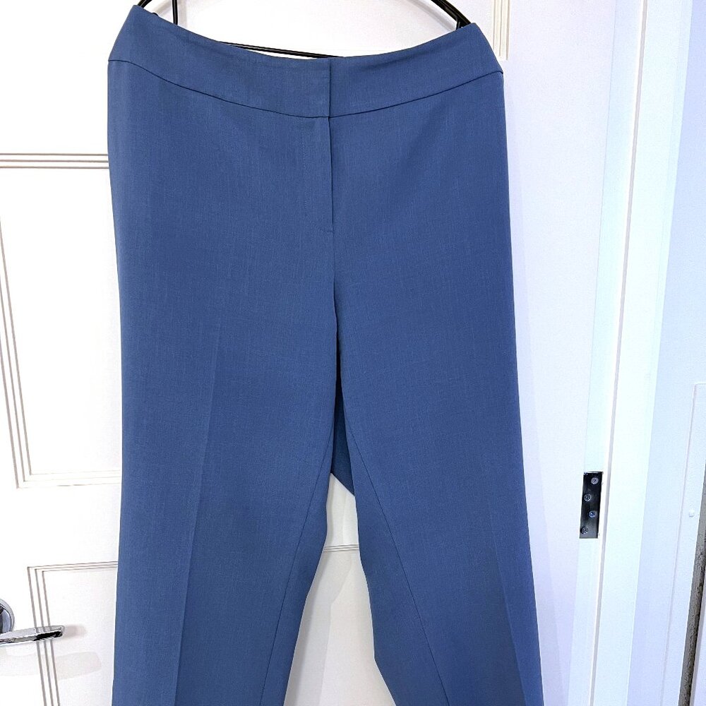Kasper Steel Blue Straight-Leg Dress Pants